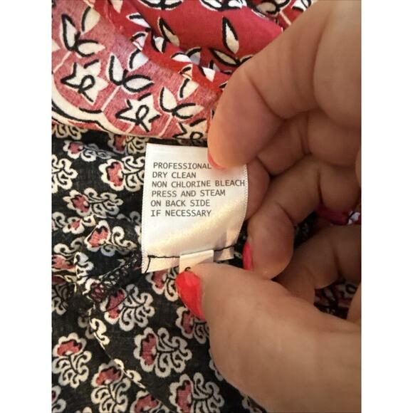 Saint Tropez West Top Womens 2x Boho Red & Blue Colorful 3/4 Length Sleeves - Picture 9 of 11